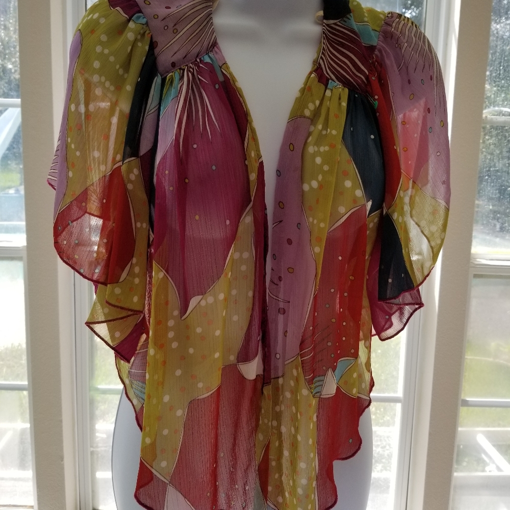 Loved squared Sheer flowing shrug/cardigan